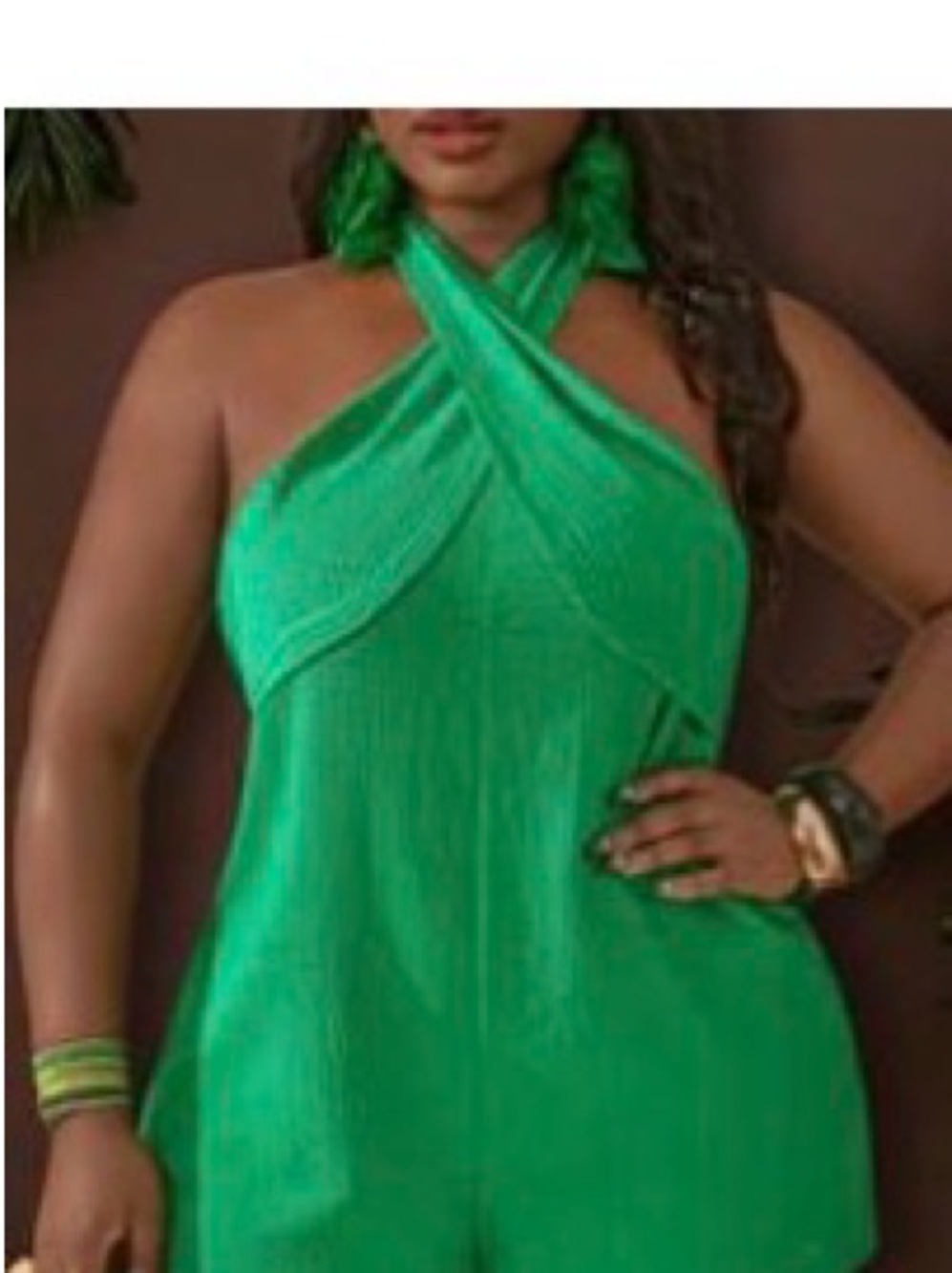 SHEIN Green Halter Jumpsuit